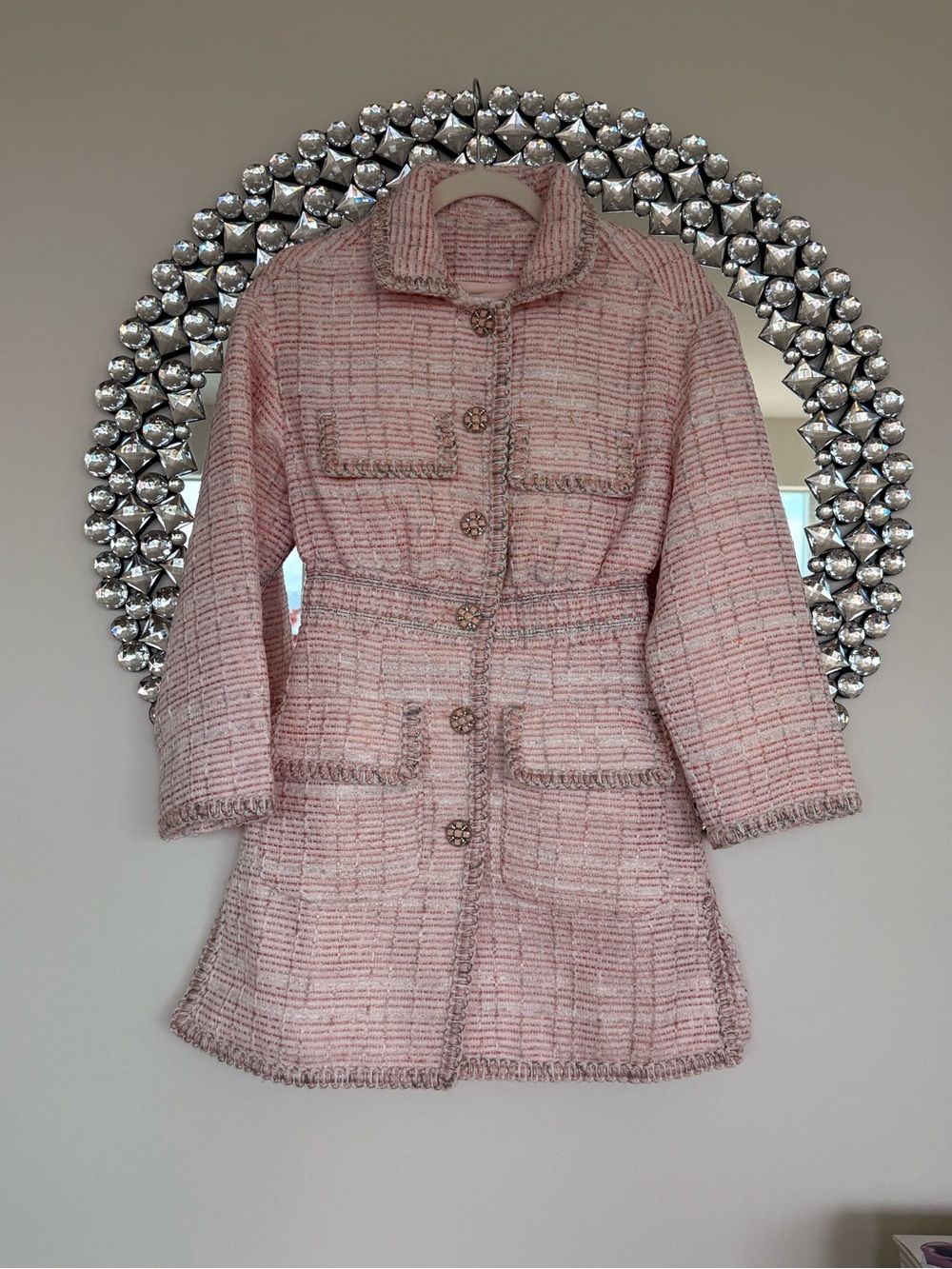 Pink Tweed Ladies' Coat Dress